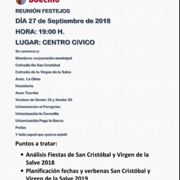 Reunión Festejos 2018-2019