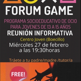 FORUM GAME. PROGRAMA SOCIOEDUCATIVO DE OCIO PARA JÓVENES DE 13 A 15 AÑOS.