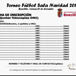 TORNEO FUTBOL SALA MIXTO NAVIDAD 2019