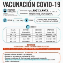 VACUNACIÓN COVID-19
Nacidos en 1951, 1952 y 1953